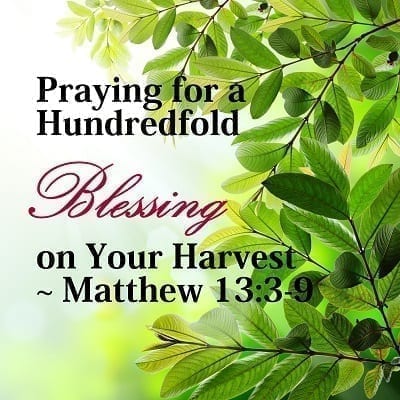 Hundredfold Blessing Prayer Matthew 13:3-9